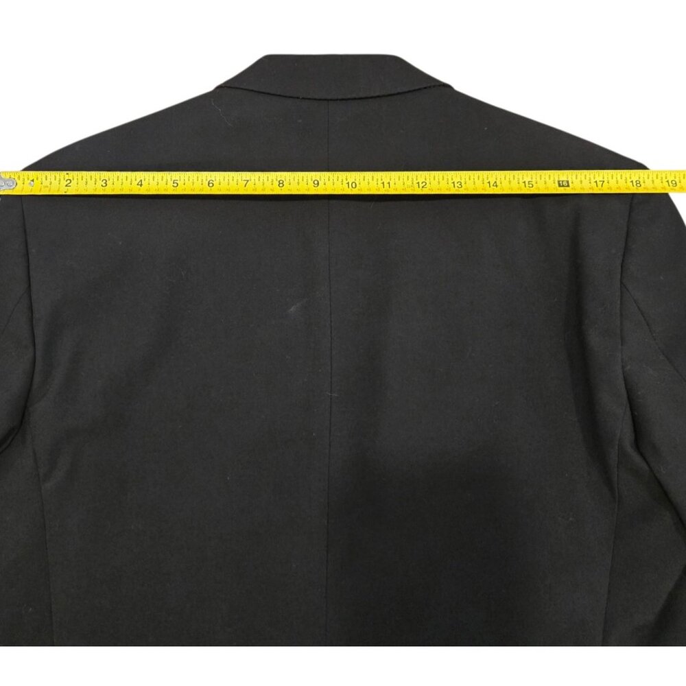 J Ferrar Slim Fit Suit Coat Mens 38R Black 2 Button Jacket Double Vented - Picture 4 of 8